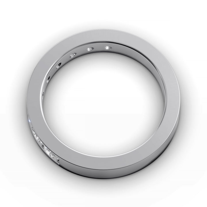 channel set half eternity diamond wedding band classic design