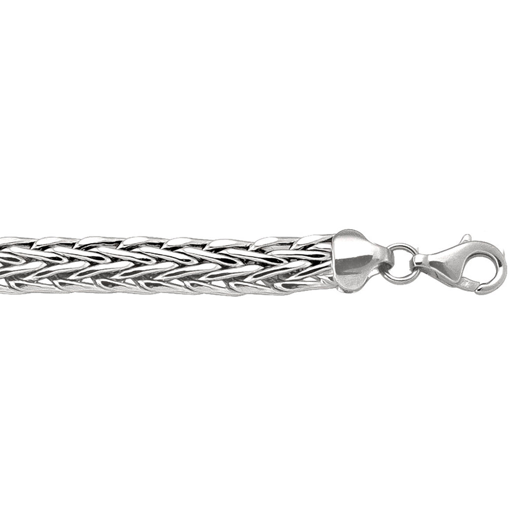 White Gold Weave Bracelet — 6.3mm, 7.5"