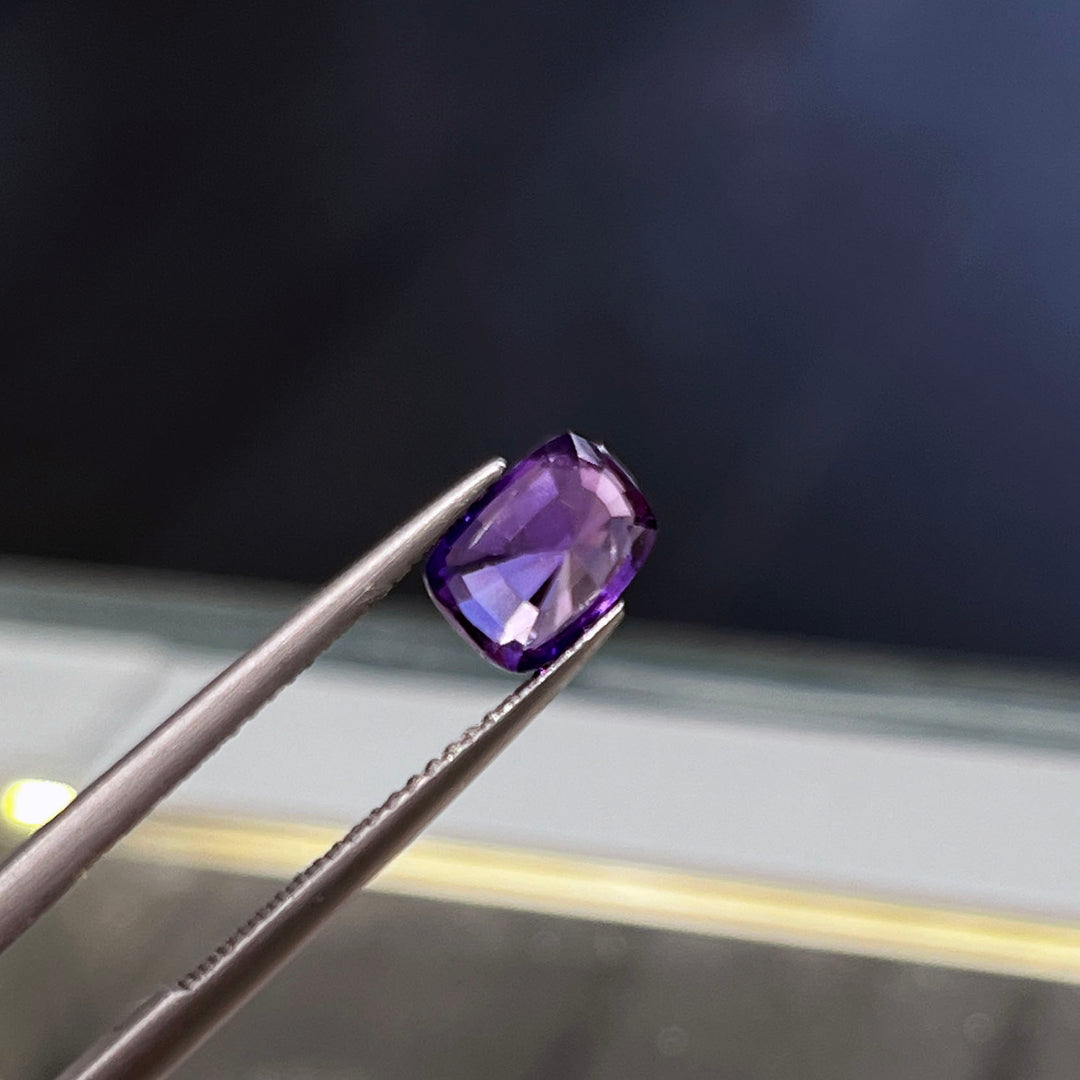Deep purple elongated cushion sapphire 2.11ct loose gem