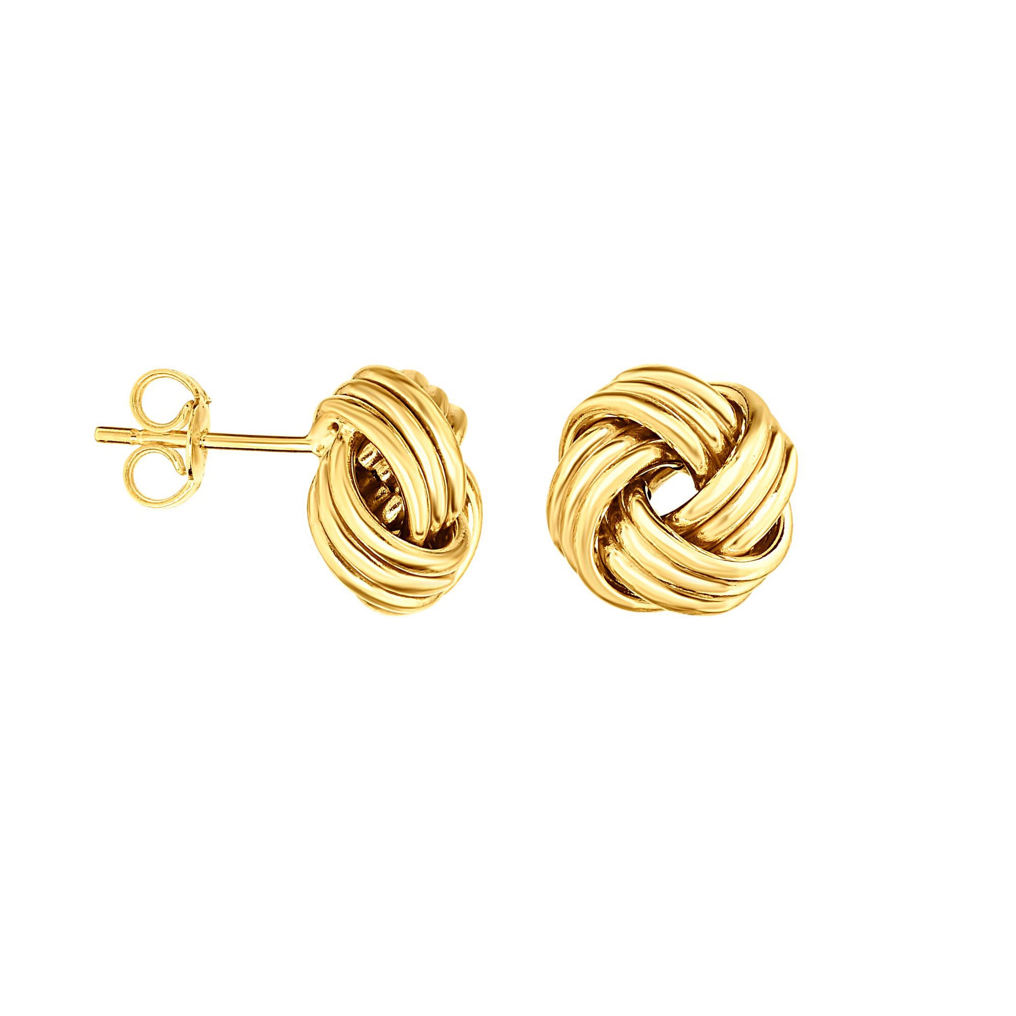 14K Gold Medium Multi-Row Love Knot Stud Earring