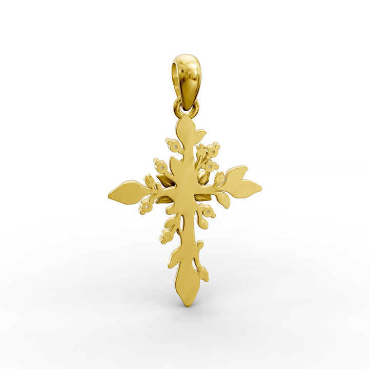 floral-cross-pendant-lab-diamonds-leaf-design