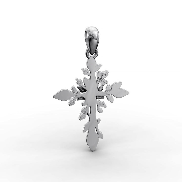 floral-cross-pendant-lab-diamonds-leaf-design