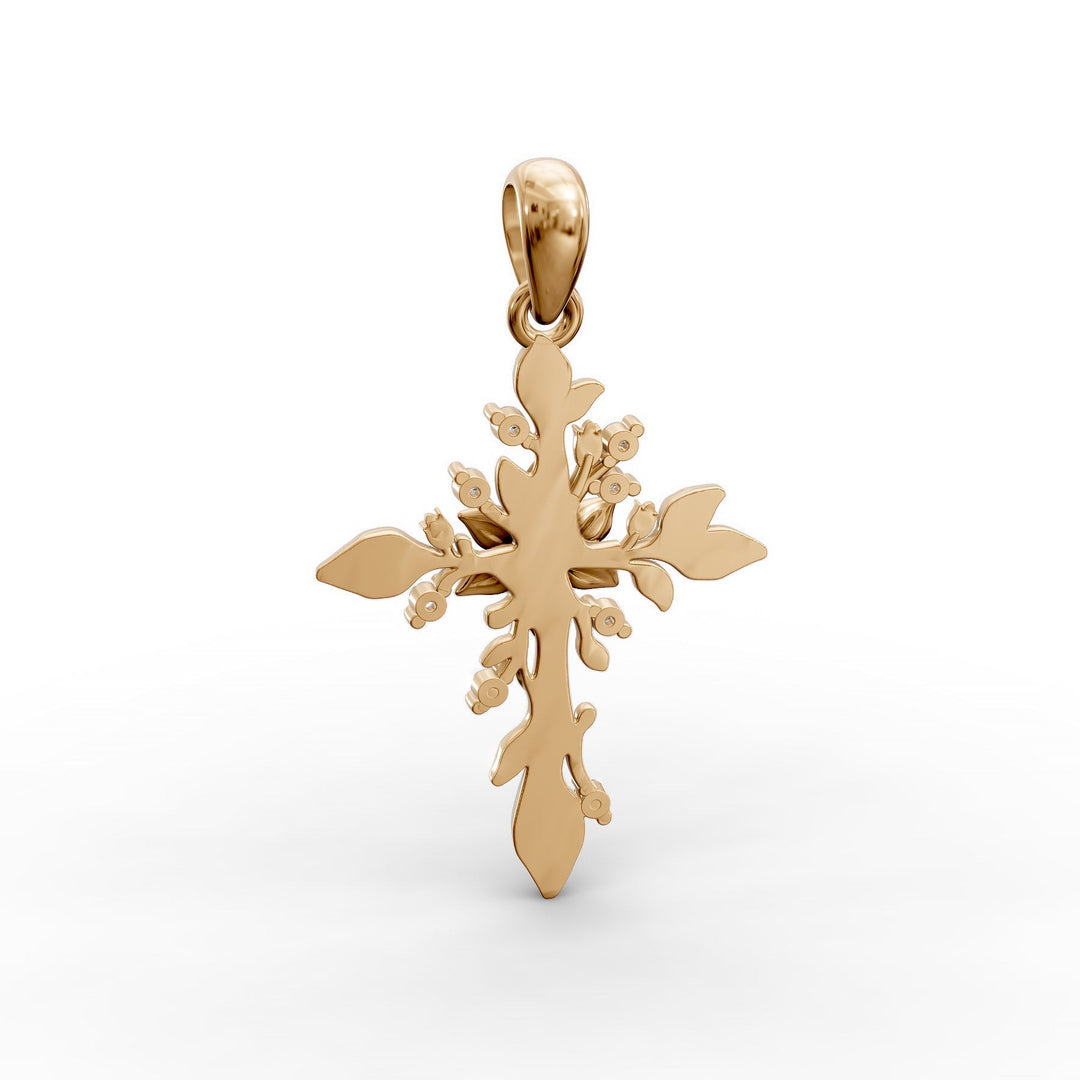 floral-cross-pendant-lab-diamonds-leaf-design