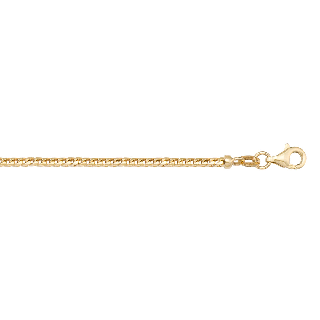 10K / 14K / 18K Yellow Gold Franco Necklace 1.5mm - an icon of beauty