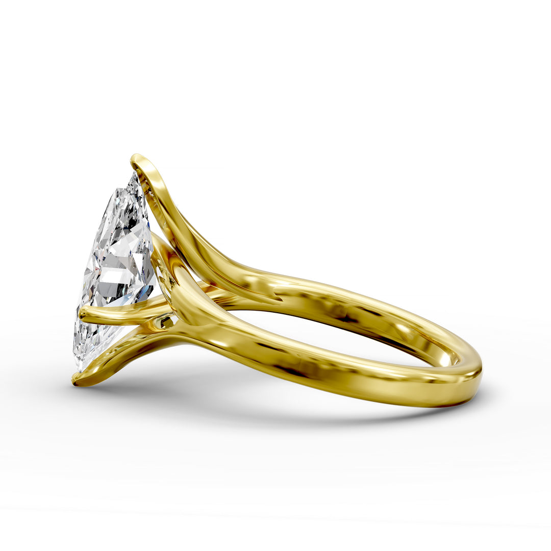 Marquise lab-grown diamond split shank engagement ring

