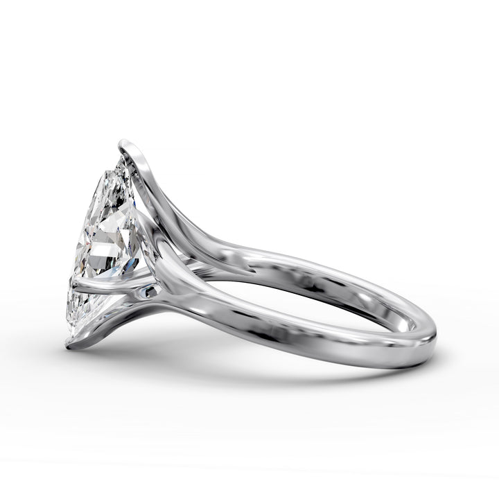 Marquise lab-grown diamond split shank engagement ring
