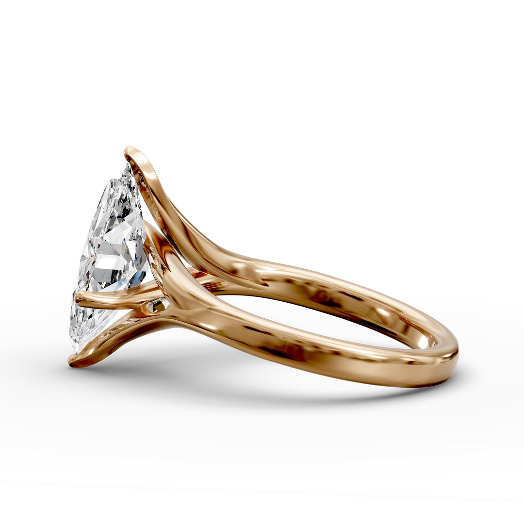 Marquise lab-grown diamond split shank engagement ring
