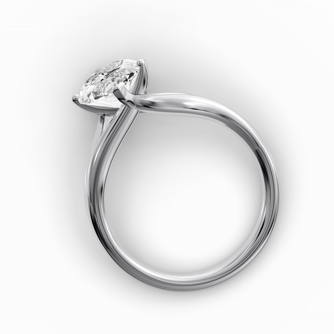 Marquise lab-grown diamond split shank engagement ring
