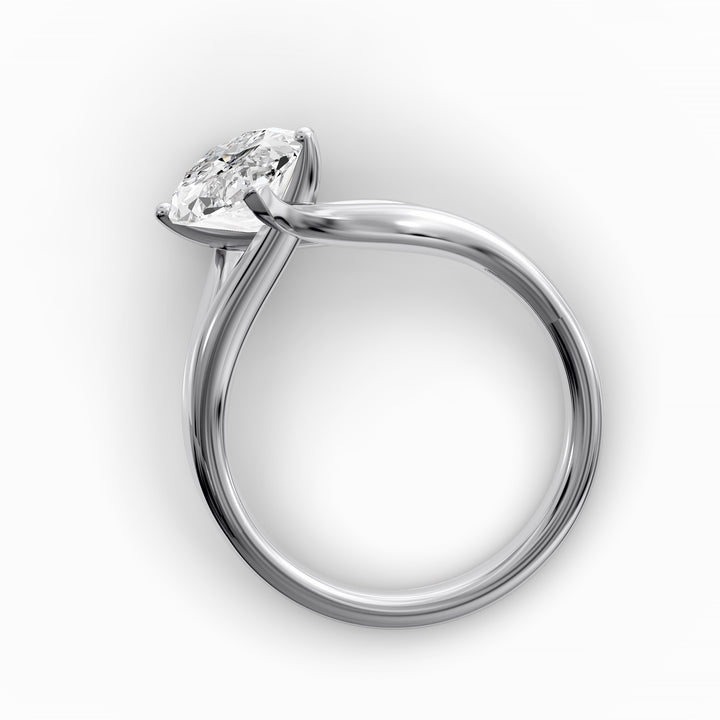 Marquise lab-grown diamond split shank engagement ring

