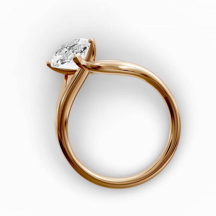 Marquise lab-grown diamond split shank engagement ring
