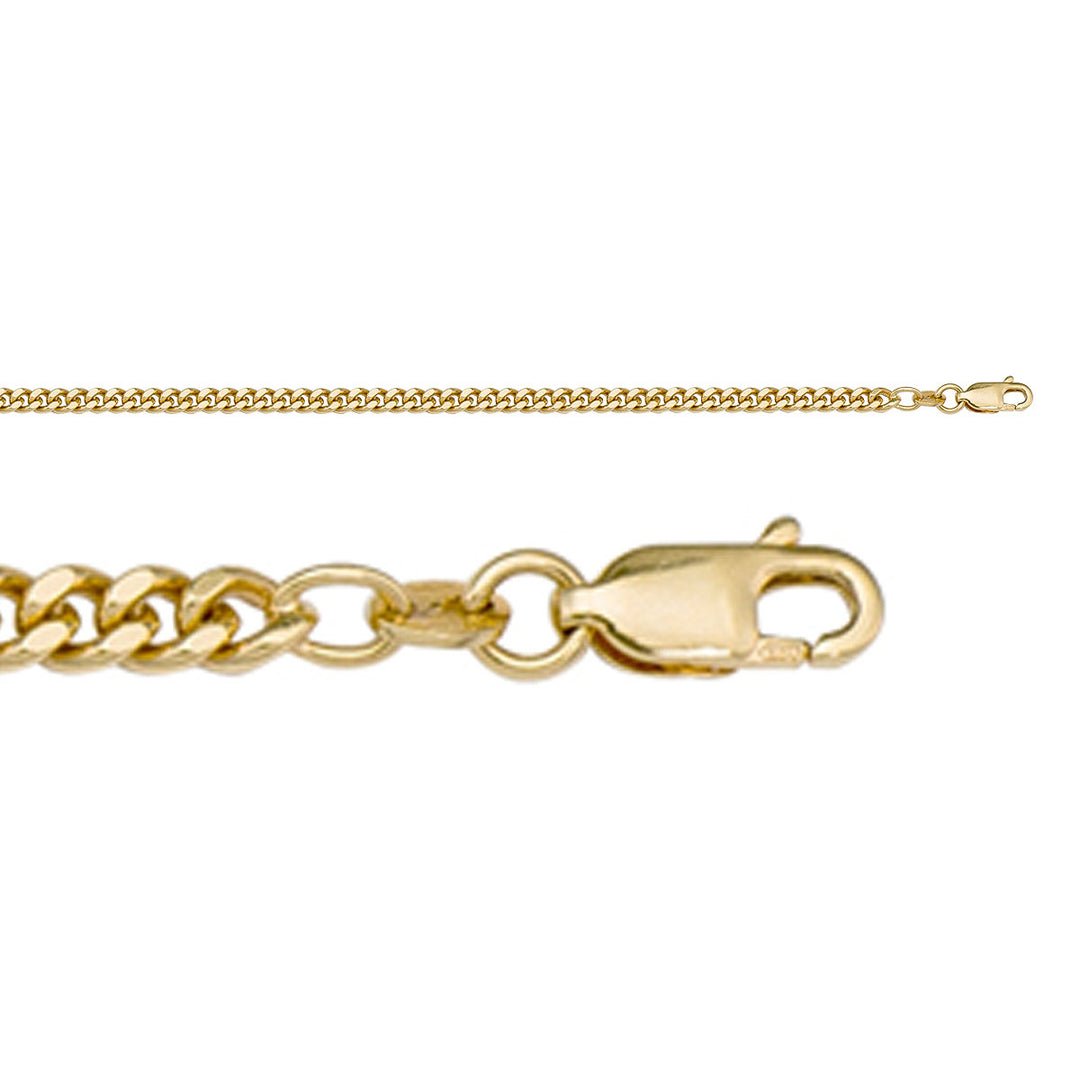 10K / 14K / 18K Yellow Gold Curb Necklace 1.4mm - refined for perfection