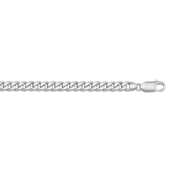 White Gold Flat Beveled Bracelet — 5.4mm, 8"
