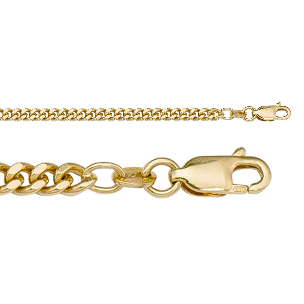 10K / 14K / 18K Yellow Gold Curb Necklace 2.5mm - artistry redefined