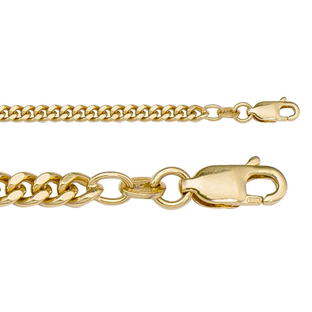 10K / 14K / 18K Yellow Gold Curb Necklace 3.3mm - inspired by tradition