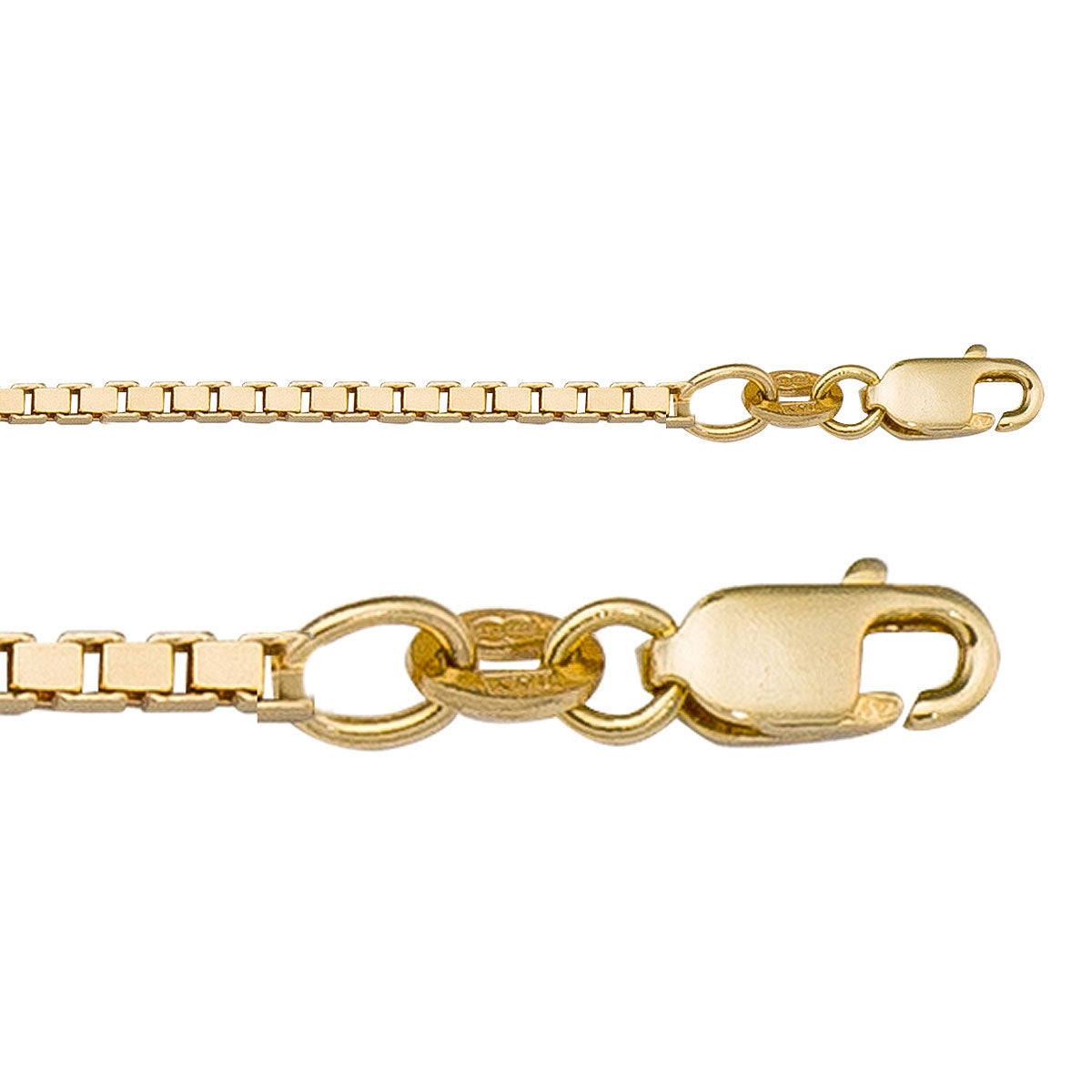 10K / 14K / 18K Yellow Gold Box Necklace 1.7mm - designed for distinction