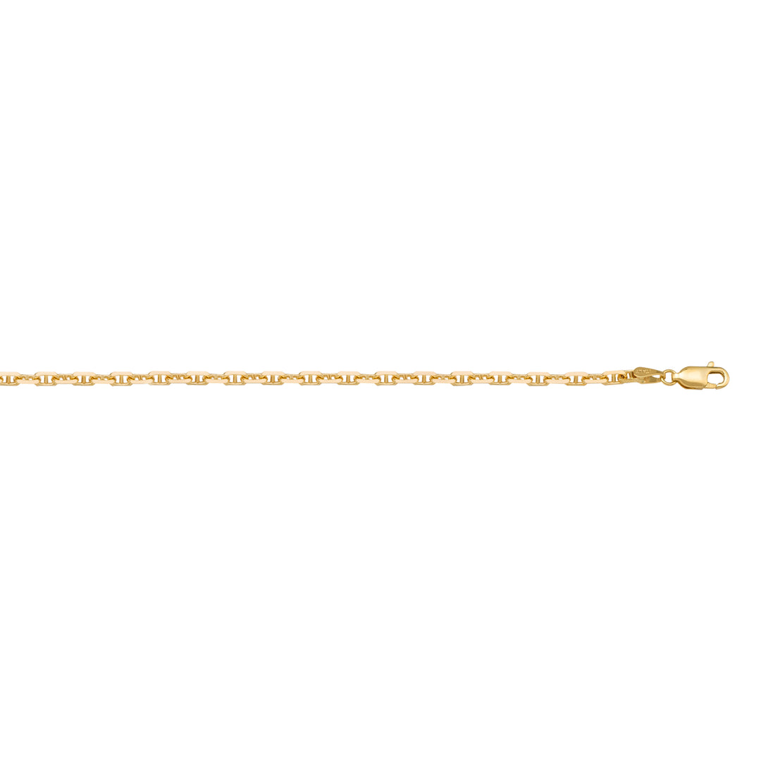 10K / 14K / 18K Yellow Gold Anchor Necklace 1.4mm - crafted with care