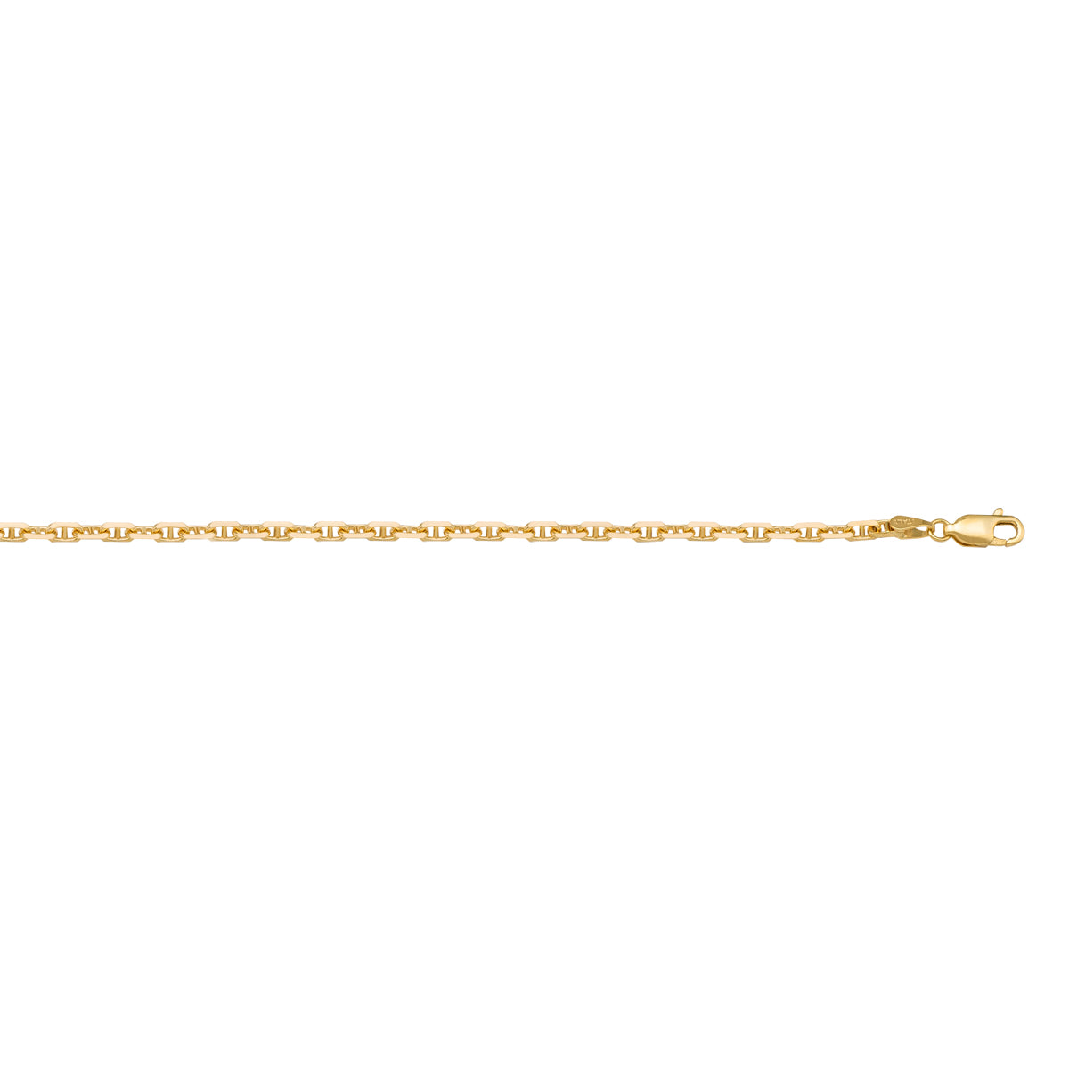 10K / 14K / 18K Yellow Gold Anchor Necklace 1.4mm - crafted with care