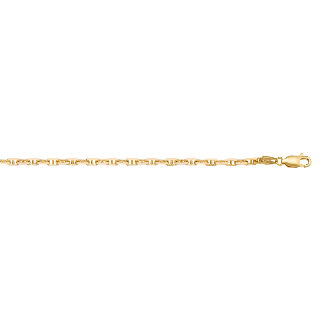 10K / 14K / 18K Yellow Gold Anchor Necklace 1.7mm - luxury meets versatility