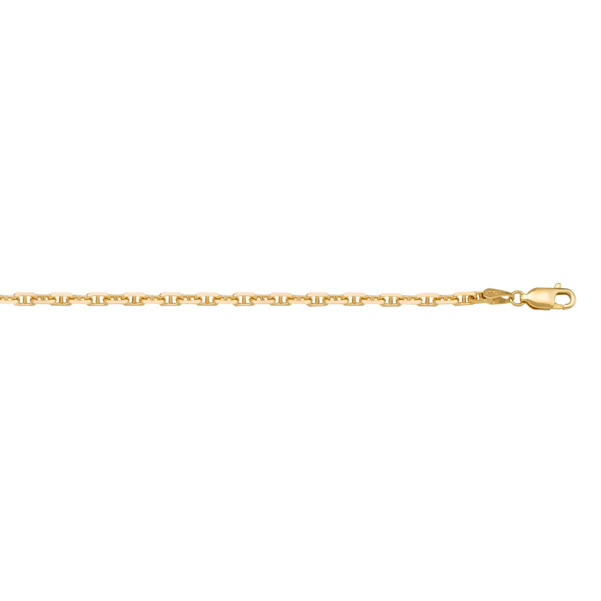 10K / 14K / 18K Yellow Gold Anchor Necklace 1.7mm - luxury meets versatility