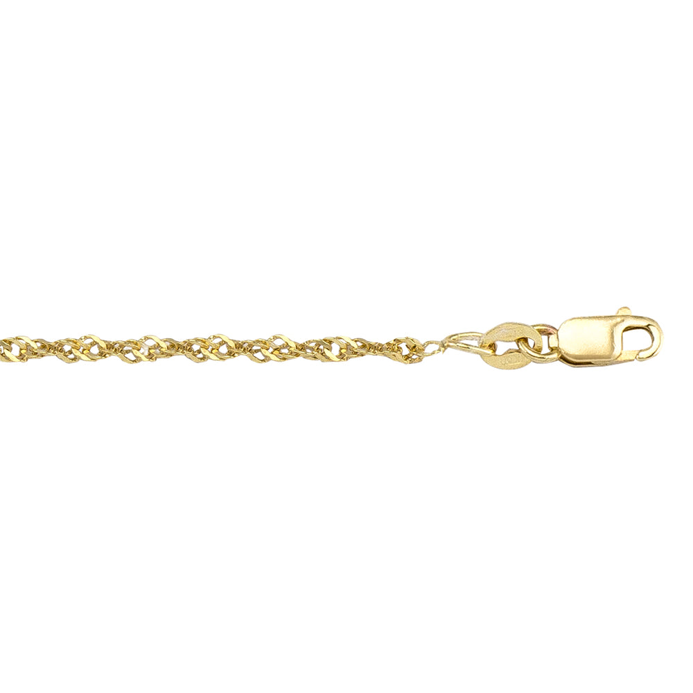 10K / 14K / 18K Yellow Gold Singapore Necklace 1.7mm - crafted with care