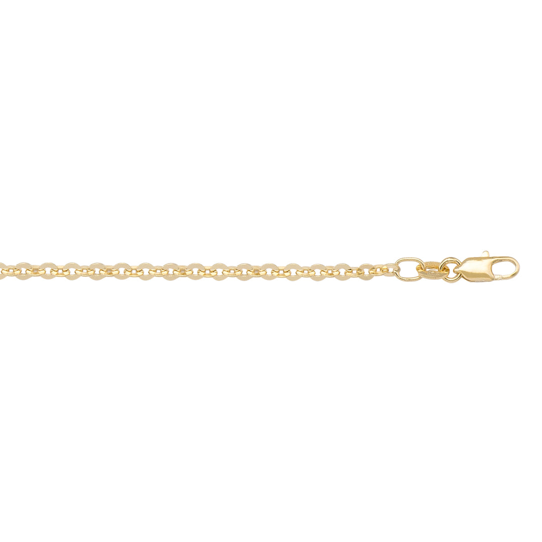 10K / 14K / 18K Yellow Gold Cable Link Necklace 1.7mm - a shimmering statement