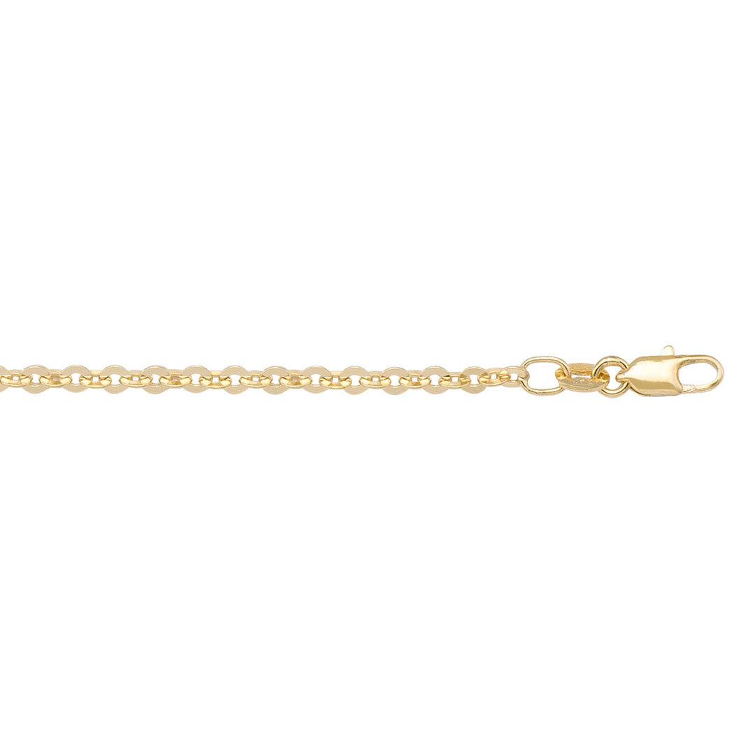 10K / 14K / 18K Yellow Gold Cable Link Necklace 2mm - golden allure reimagined