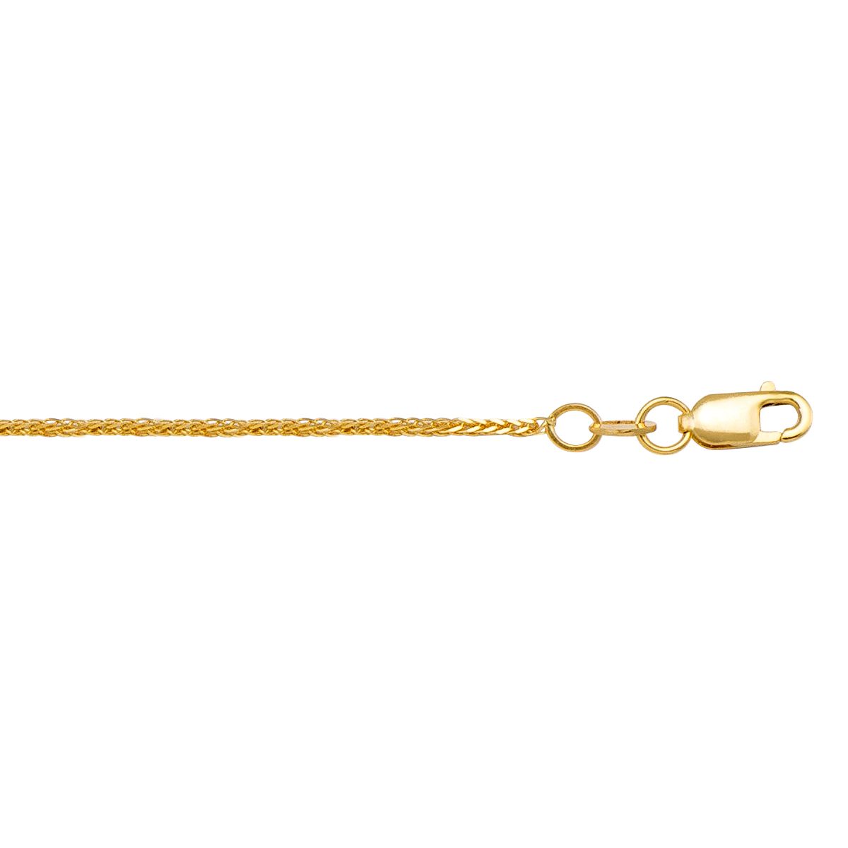 10K / 14K / 18K Yellow Gold Square Wheat Necklace 0.8mm - designed for elegance