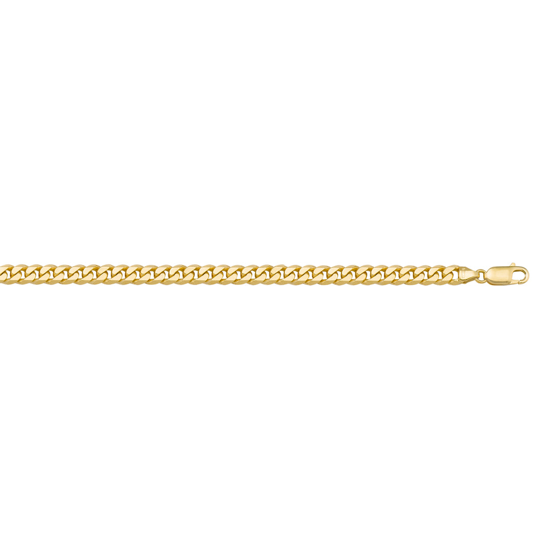 10K / 14K / 18K Yellow Gold Flat Beveled Necklace 3.3mm - inspired by tradition