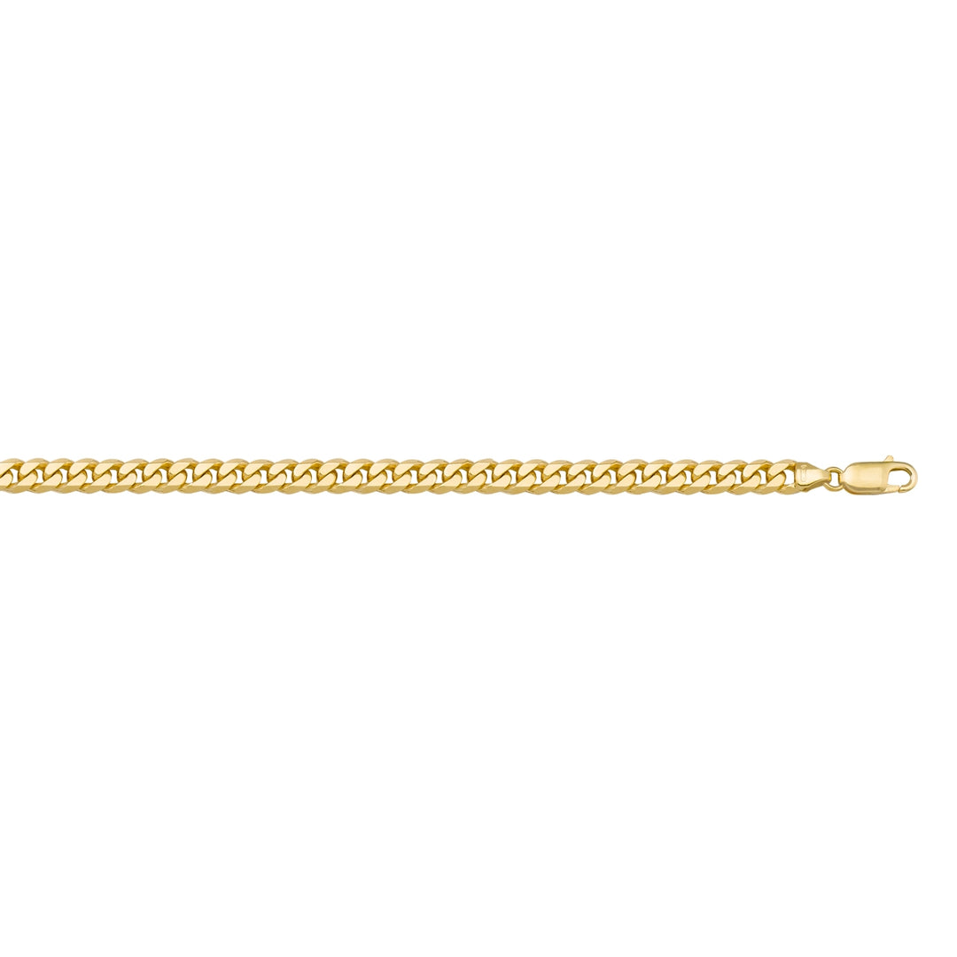 Yellow Gold Flat Beveled Bracelet — 3.3mm, 8"