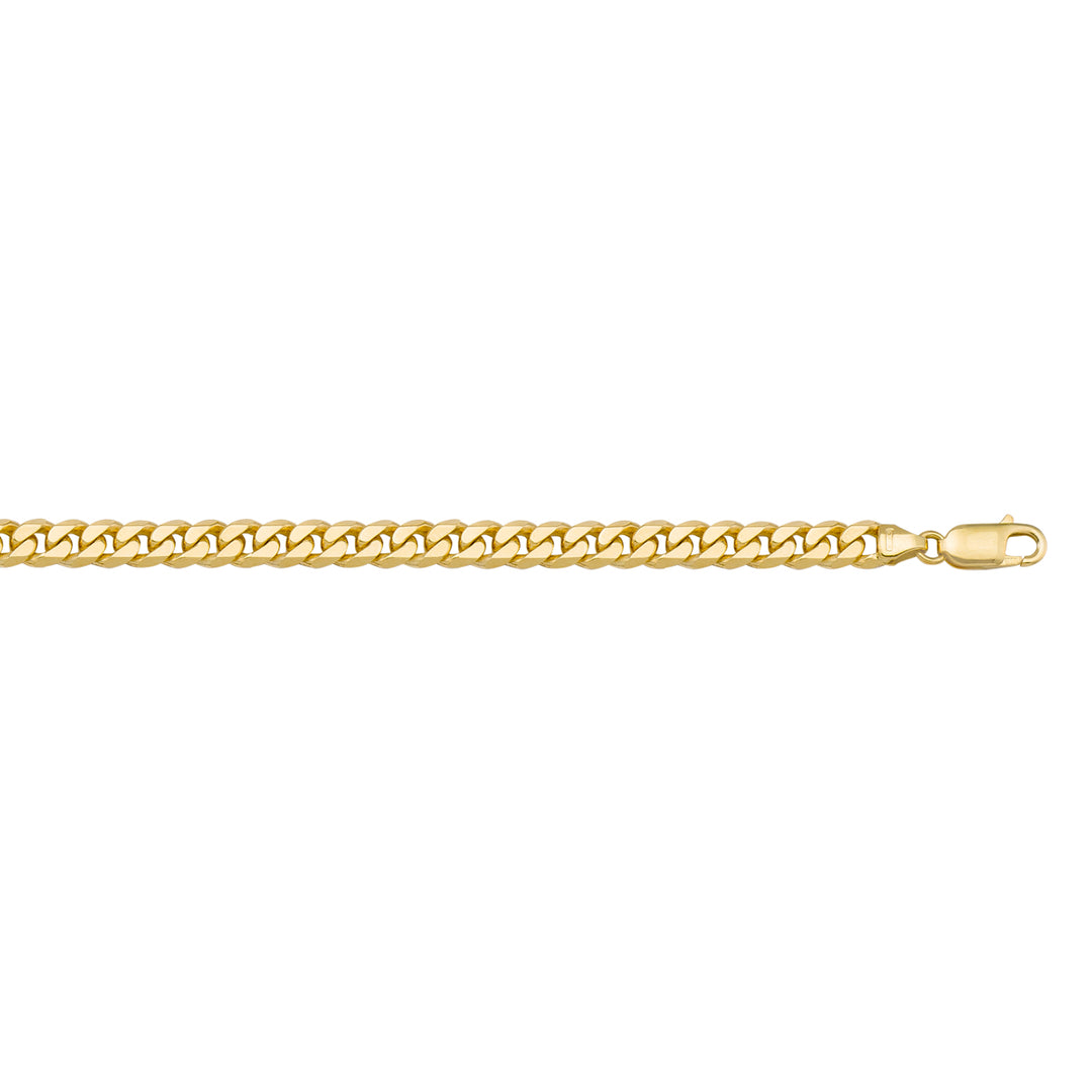Yellow Gold Flat Beveled Bracelet — 4mm, 8"