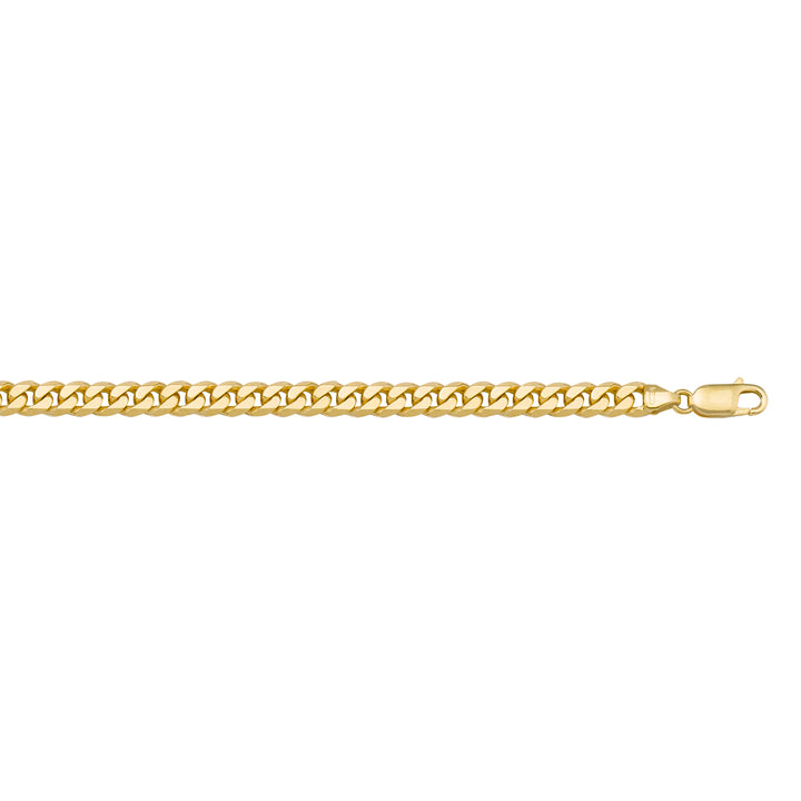 Yellow Gold Flat Beveled Bracelet — 4mm, 8"