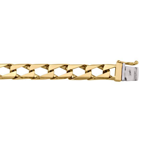 10k/14k/18k Yellow Gold Square Curb Bracelet - 8.3 mm Wide - 8.5 inches Long - Men's Jewelry - A Must-Have for Jewelry Lovers 14k Yellow Gold / 8.5 / 26