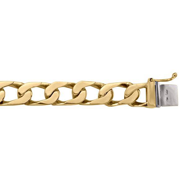 10k/14k/18k Yellow Gold Curb Bracelet - 9.8 mm Wide - 8.5 inches Long - Men's Jewelry - A Classic Gift for Any Occasion 14k Yellow Gold / 8.5 / 38