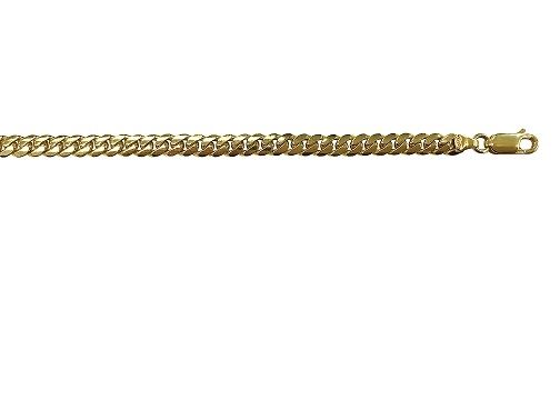 YELLOW GOLD SOLID DOMED  LINK Gold Necklace – 4.2 mm