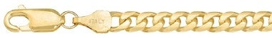 Yellow Gold Domed Link Bracelet — 4.2mm, 8"