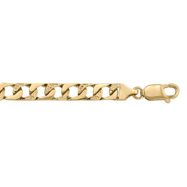 10k/14k/18k Yellow Gold Textured Crub Bracelet - 7.1 mm Wide - 8.5 inches Long - Men's Jewelry - A Bold and Daring Statement Piece 14k Yellow Gold / 8.5 / 15