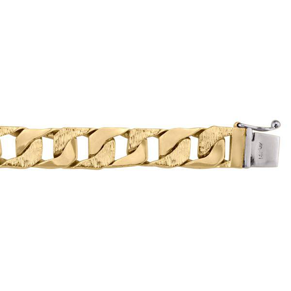 10k/14k/18k Yellow Gold Textured Curb Bracelet - 10.9 mm Wide - 8.5 inches Long - Men's Jewelry - A Classic Gift for Any Occasion 14k Yellow Gold / 8.5 / 42