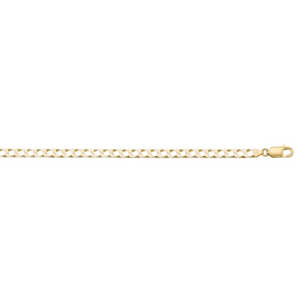 Yellow Gold Squared Link Bracelet — 2.4mm, 7"