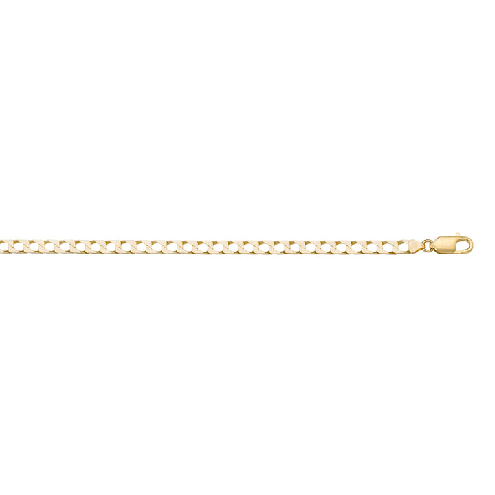 Yellow Gold Squared Link Bracelet — 2.4mm, 7"