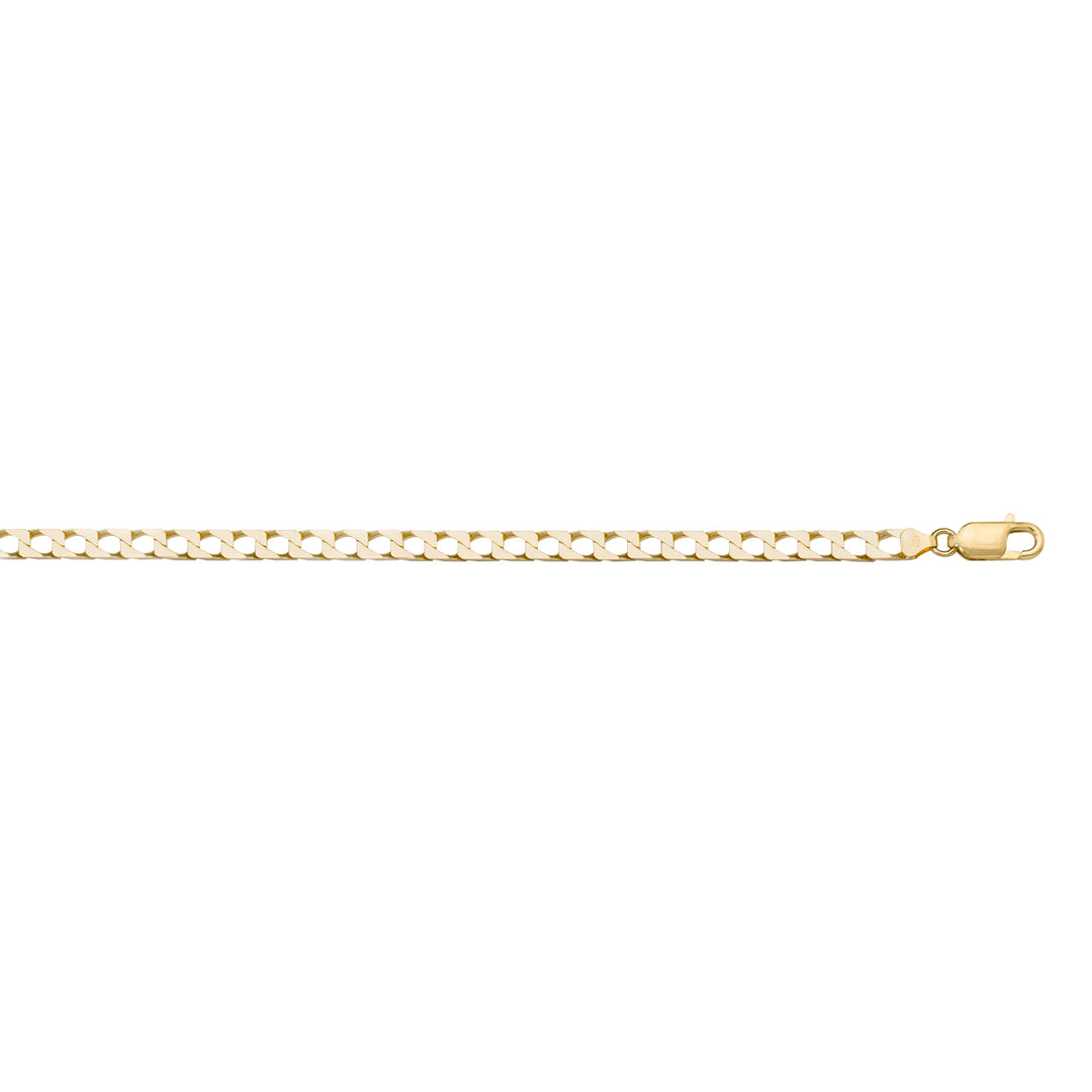 10K / 14K / 18K Yellow Gold Squared Link Necklace 2.4mm - refined for perfection