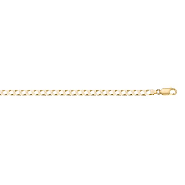 Yellow Gold Squared Link Bracelet — 2.6mm, 7"