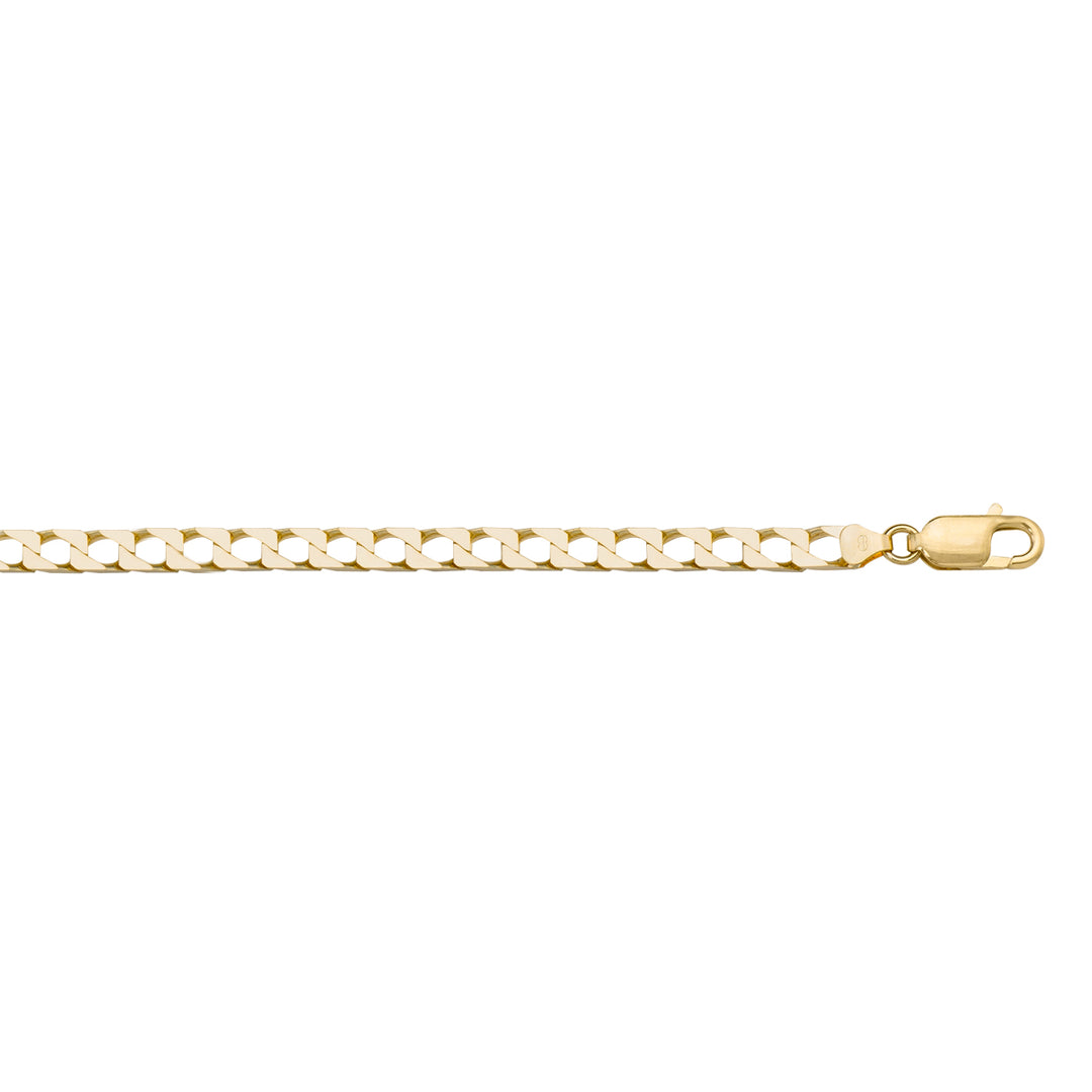 10K / 14K / 18K Yellow Gold Squared Link Necklace 3.4mm - crafted with care