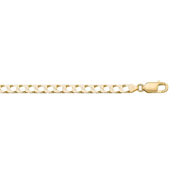 Yellow Gold Squared Link Bracelet — 4.1mm, 8"