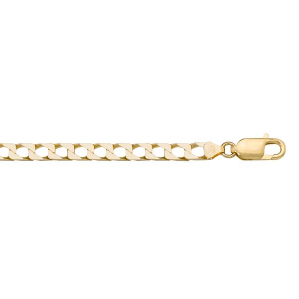 Yellow Gold Squared Link Bracelet — 5mm, 8"