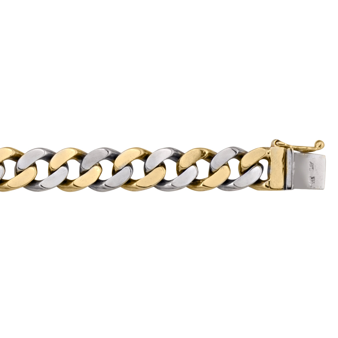 Two-Tone Gold Link Bracelet — 10mm, 8.5"