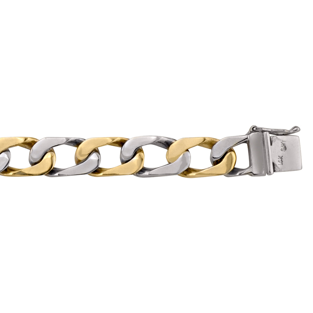 Two-Tone Gold Link Bracelet — 9.6mm, 8.5"