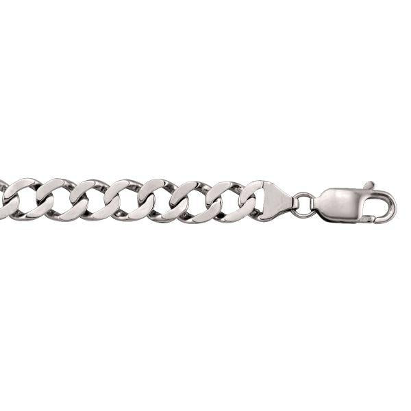 10k/14k/18k White Gold Curb Bracelet - 8 mm Wide - 8.5 inches Long - Men's Jewelry - Express Your Unique Fashion Sense 10k White Gold / 8.5 / 15.5