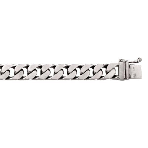 10k/14k/18k White Gold Cuban Bracelet - 7.9 mm Wide - 8.5 inches Long - Men's Jewelry - A Classic Gift for Any Occasion 14k White Gold / 8.5 / 39