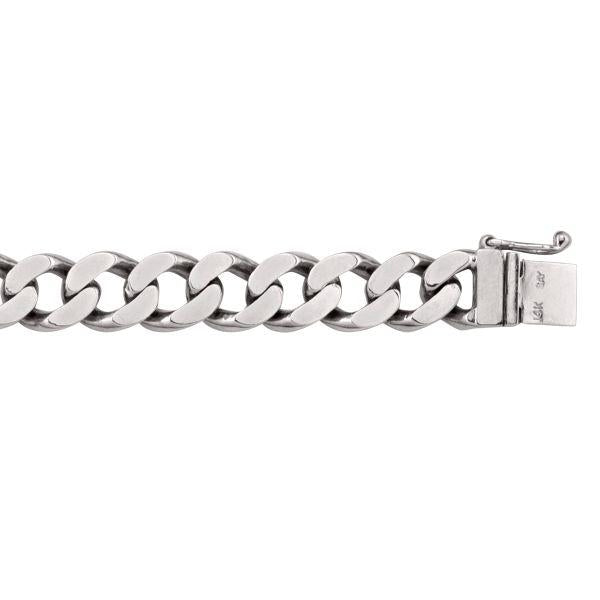 10k/14k/18k White Gold Curb Bracelet - 9.9 mm Wide - 8.5 inches Long - Men's Jewelry - The Ultimate Luxury Statement 10k White Gold / 8.5 / 42.4