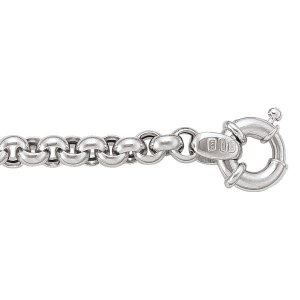 White Gold Rolo Bracelet - 6.3 mm Wide - 7.5 inches Long